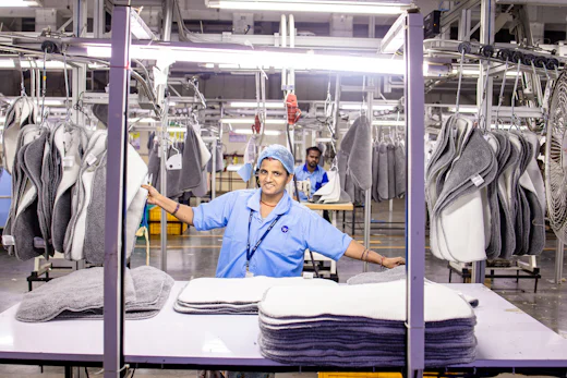 Workers deployed on-site at factory